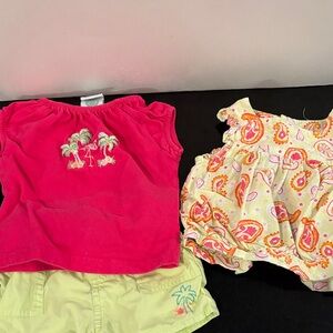 Circo Pink and Yellow Kids Tops.  Matching Shorts